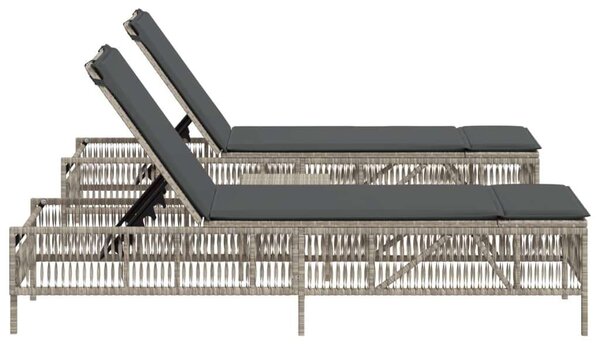 VidaXL Polyrattan Napozóágy Szett - 2 db
