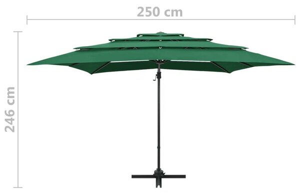 GardenMaster - Négyzet Alakú Napernyő - 250x250 cm - Zöld