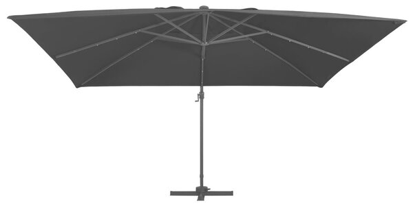 VidaXL fekete konzolos napernyő LED-del/alumínium rúddal 400 x 300 cm