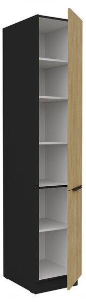 Élelmiszer konyhaszekrény Carminia 40 DK-210 2F (cremona tölgy + fekete)