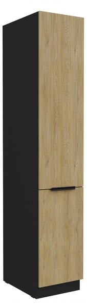 Élelmiszer konyhaszekrény Carminia 40 DK-210 2F (cremona tölgy + fekete)