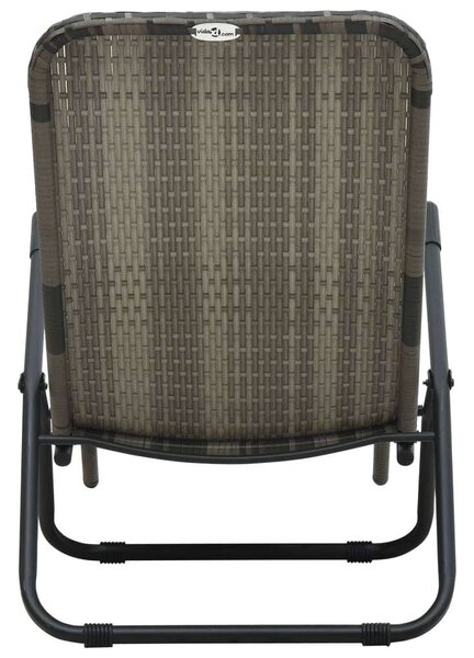 VidaXL Napozóágy - Összecsukható Polyrattan - Szürke - 141x61x95cm