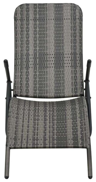 VidaXL Napozóágy - Összecsukható Polyrattan - Szürke - 141x61x95cm