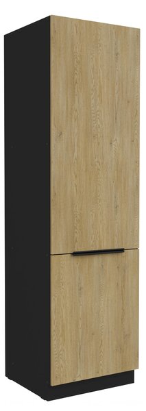 Élelmiszer konyhaszekrény Carminia 60 DK-210 2F (cremona tölgy + fekete)