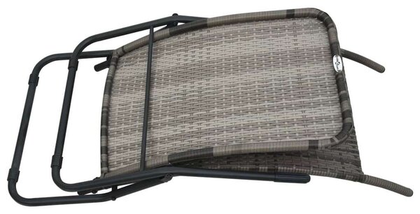 VidaXL Napozóágy - Összecsukható Polyrattan - Szürke - 141x61x95cm