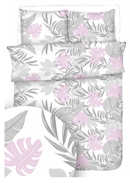 Tropic rózsaszín krepp ágyneműhuzat TiaHome - 1x Párna 90x70cm, 1x Paplan 140x200cm