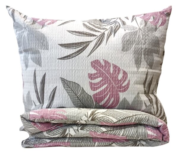 Tropic rózsaszín krepp ágyneműhuzat TiaHome - 1x Párna 90x70cm, 1x Paplan 140x200cm