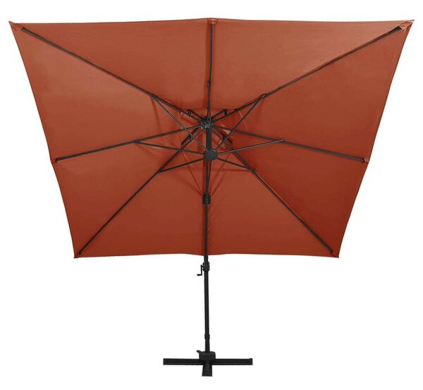 VidaXL Konzolos Napernyő - Dupla Tető - 300x300cm - Terrakotta