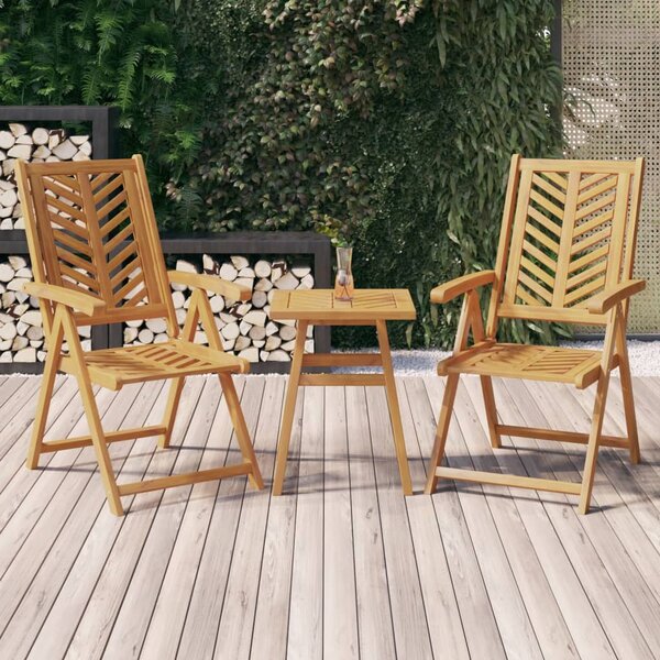 VidaXL 2 db tömör akácfa dönthető kerti szék