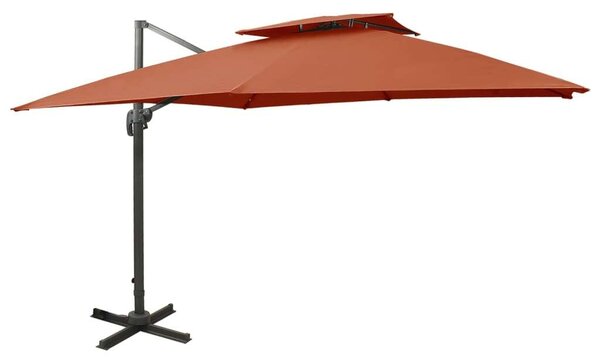 VidaXL Konzolos Napernyő - Dupla Tető - 300x300cm - Terrakotta