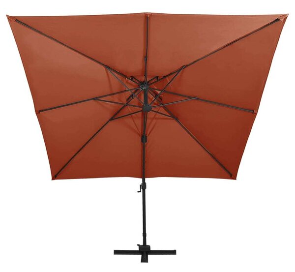 VidaXL Konzolos Napernyő - Dupla Tető - 300x300cm - Terrakotta