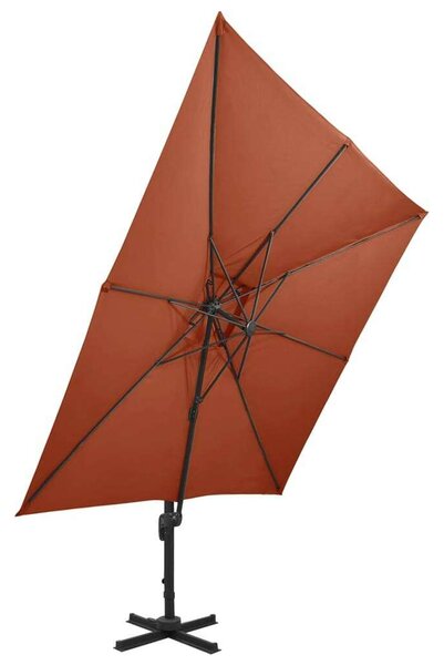 VidaXL Konzolos Napernyő - Dupla Tető - 300x300cm - Terrakotta