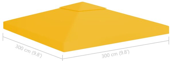 Sárga kétszintes pavilon-tetőponyva 310 g/m² 3 x 3 m