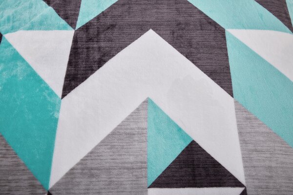 Mikroplüss ágyneműhuzat Triangulo türkiz 200x140cm+90x70cm TiaHome