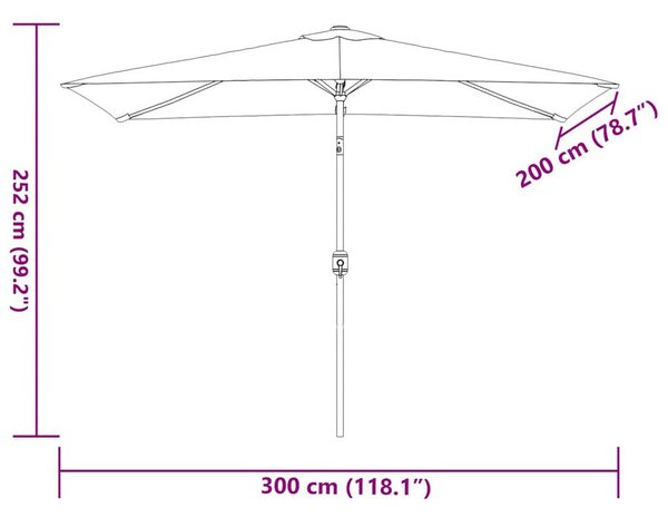 VidaXL Napernyő - Azúrkék - 300x200cm