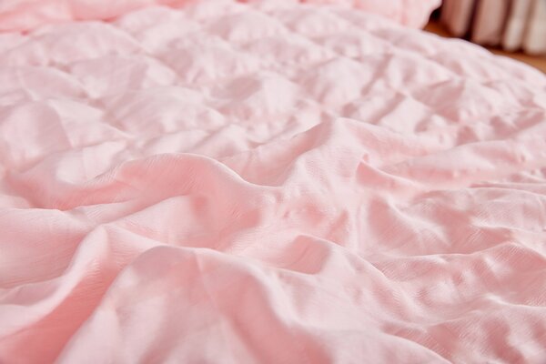 Krepp ágyneműhuzat Polycotton Neapol rózsaszín 200x140cm+90x70cm TiaHome
