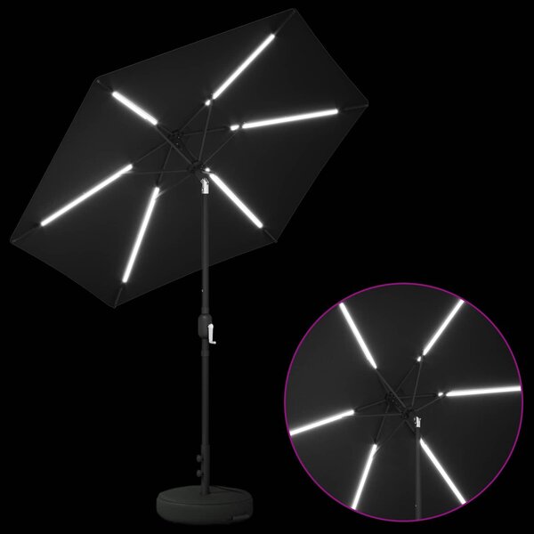 VidaXL Kerti napernyő LED világítással és talppal 230 x 230 cm