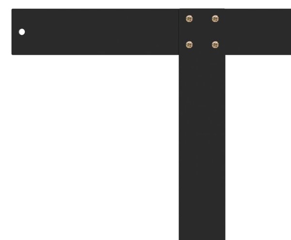 Fekete vas raklapkanapé-háttámla 110 cm