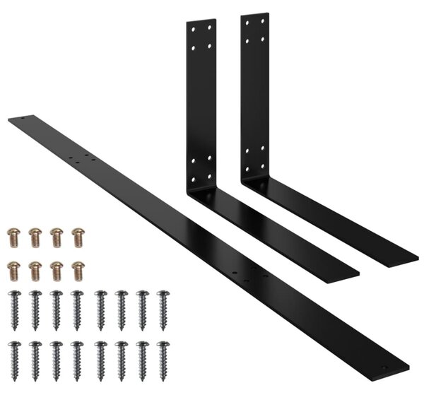 Fekete vas raklapkanapé-háttámla 110 cm
