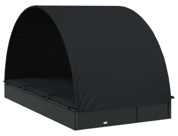 VidaXL Napozóágy - 2 Személyes - Fekete - 211x112x140cm