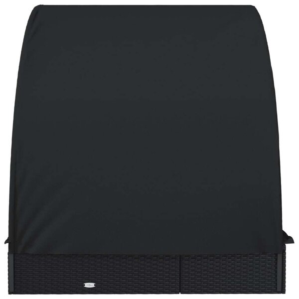 VidaXL Napozóágy - 2 Személyes - Fekete - 211x112x140cm