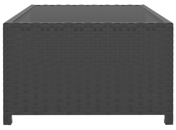 VidaXL 2 db fekete polyrattan napozóágy asztallal
