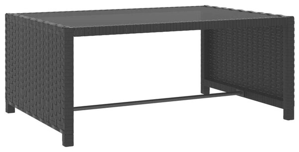 VidaXL 2 db fekete polyrattan napozóágy asztallal