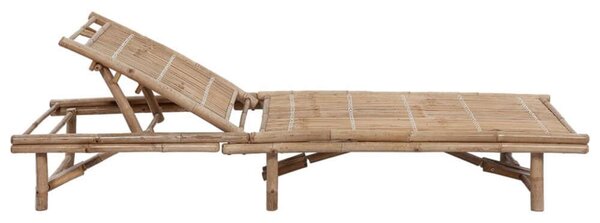 VidaXL Bambusz Napozóágy - 200x65cm - Fekete Párnával