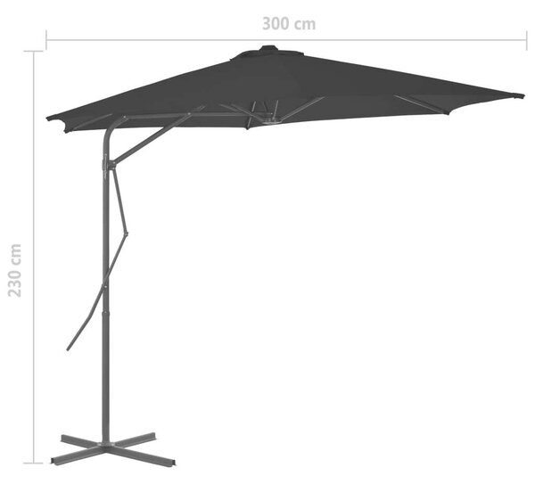 VidaXL Kültéri Karos Napernyő - Fekete - 300x230 cm