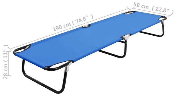 VidaXL Összecsukható Napozóágy - Kék - 190cm