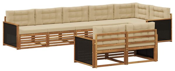 VidaXL Kültéri kanapé szett párnával 8 pcs Természetes és bézs