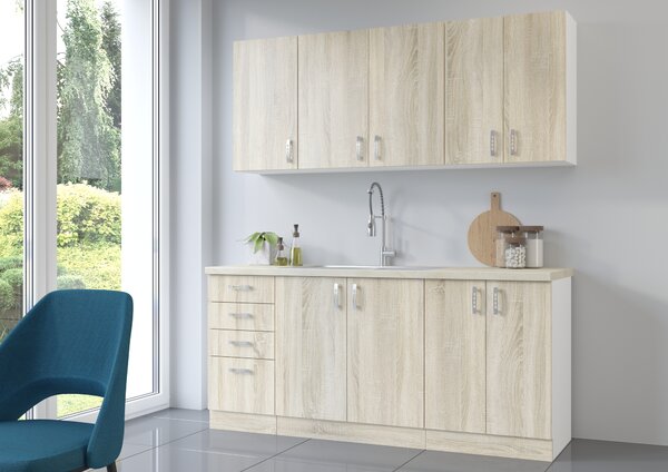 Konyha Sylrona 180 cm (sonoma tölgy + fehér)