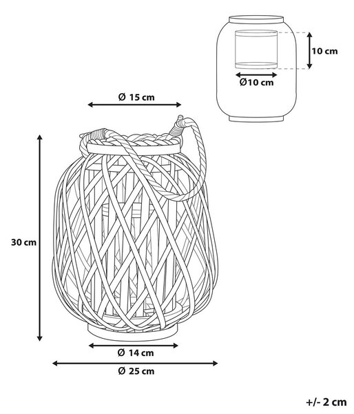 Lámpás MAURITIUS Fűzfa 30 cm Fekete