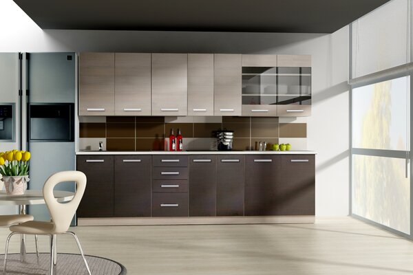 Konyha Chasma 260 cm (ferrara tölgy + sötét legno)