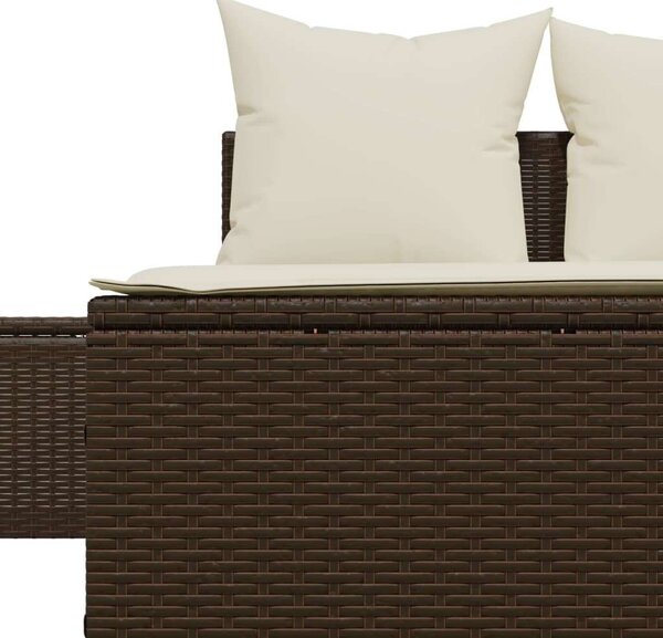 VidaXL Dupla Napozóágy - Barna Polyrattan - 162cm