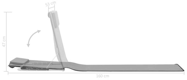 VidaXL Napozóágy – 2 db, Szürke, Összecsukható