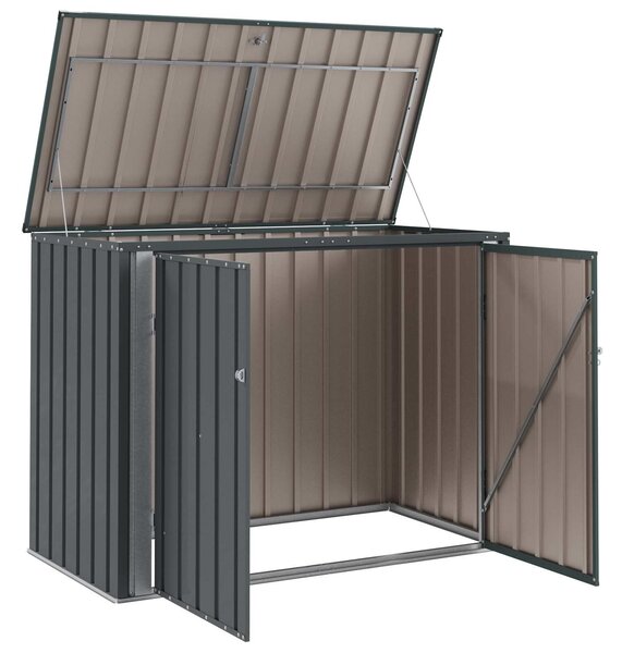 VidaXL Kerti Tároló Doboz Fekete 151,5 x 82 x 110,5 cm Acél