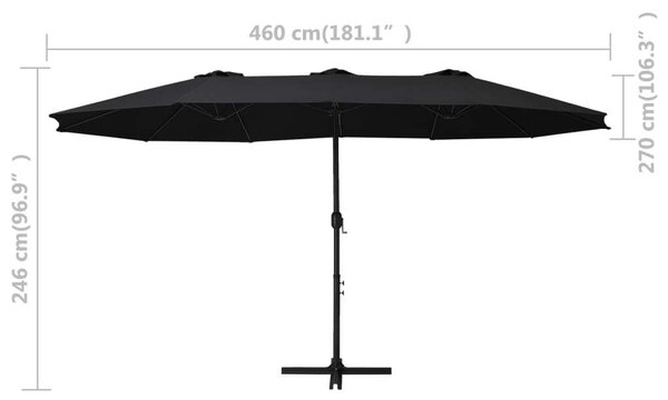 Kert Napernyő - Dupla Tetejű - Alumínium - 460x270cm
