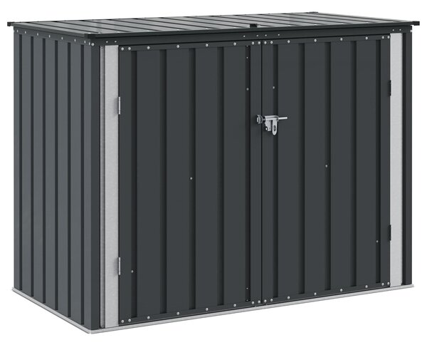 VidaXL Kerti Tároló Doboz Fekete 151,5 x 82 x 110,5 cm Acél