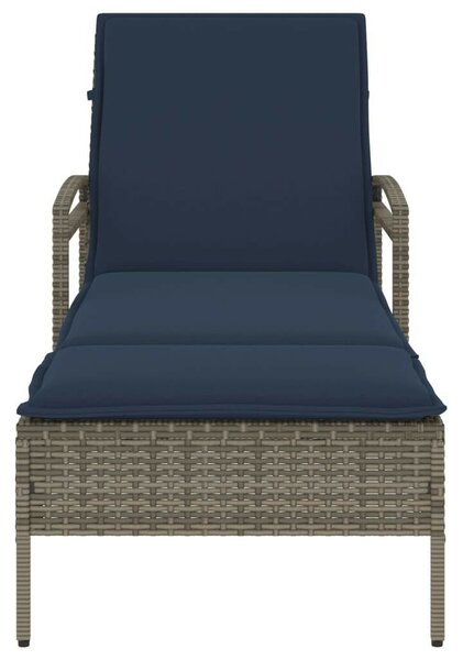 VidaXL napozóágy párnával 63 x 200 x 81 cm, polyrattan (csak az USA-ban), Szürke