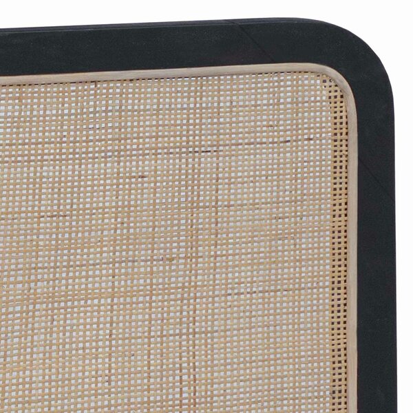 VidaXL Fejtámla fejtámlával Fekete 120 x 55 x 3 cm Rattan