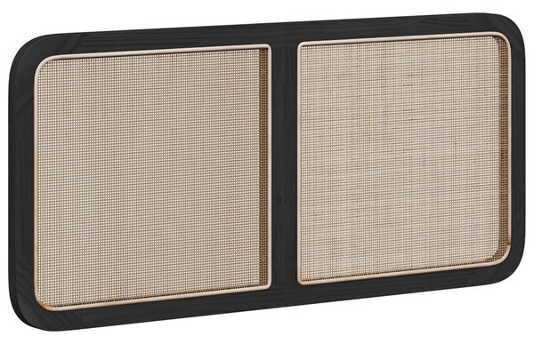 VidaXL Fejtámla fejtámlával Fekete 120 x 55 x 3 cm Rattan