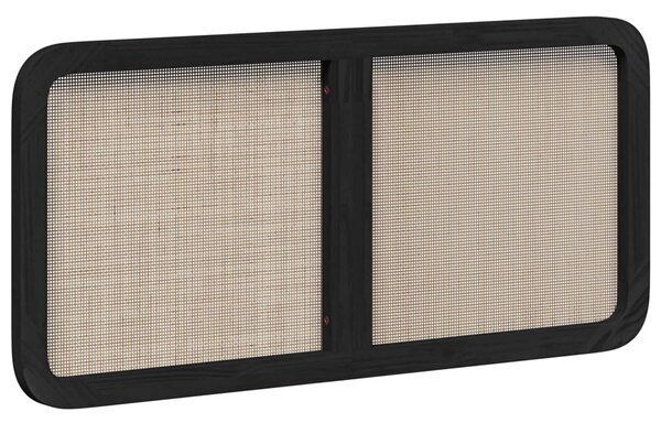 VidaXL Fejtámla fejtámlával Fekete 120 x 55 x 3 cm Rattan