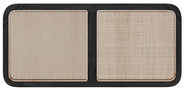VidaXL Fejtámla fejtámlával Fekete 120 x 55 x 3 cm Rattan