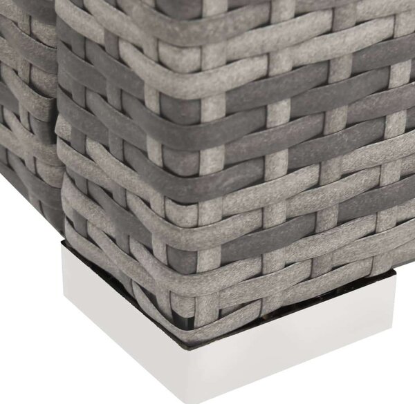 VidaXL Kétüléses Polyrattan Napozóágy - Szürke - 202x145cm