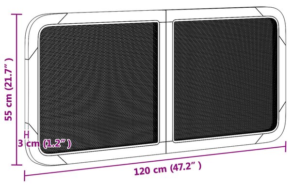 VidaXL Fejtámla fejtámlával Fekete 120 x 55 x 3 cm Rattan