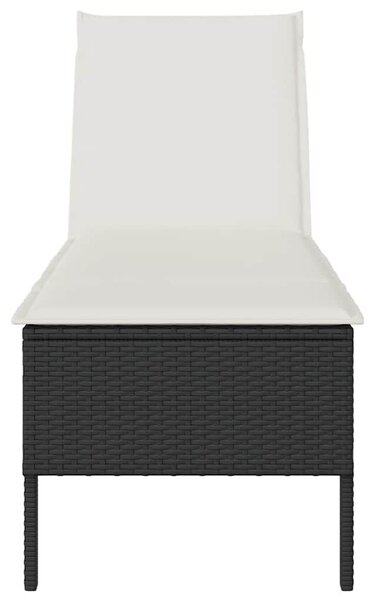 VidaXL fekete polyrattan napozóágy párnával 55x200x44 cm
