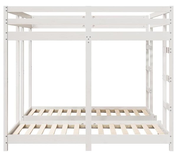 VidaXL Háromszintes emeletes ágykeret Fehér 160 x 200 cm Tömör fenyőfa