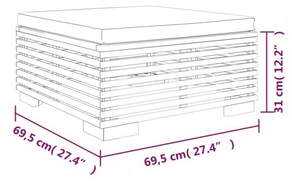 VidaXL Teakfa Kerti Ülőgarnitúra - 2 részes