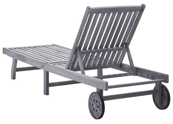 VidaXL Akácfa Napozóágy - Szürke - 199cm